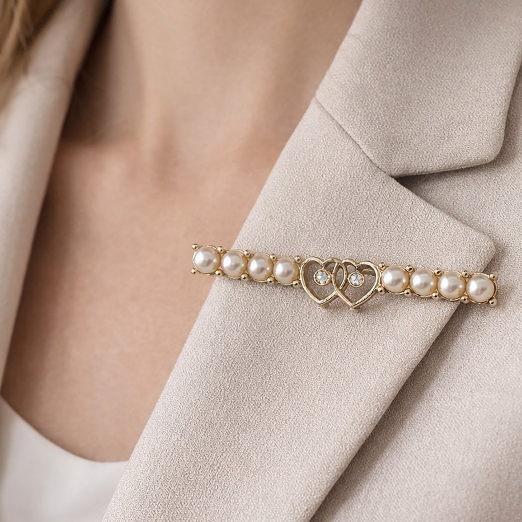 Vintage 1950 Sarah Coventry Waltz Time Faux Pearl Brooch Pin 9$